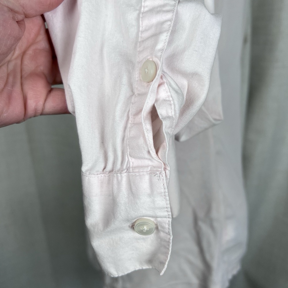 Converse One Star Women's XL Blush Pink Shirt Blouse Top Button Up Roll Tab - Picture 6 of 12